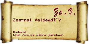 Zsarnai Valdemár névjegykártya